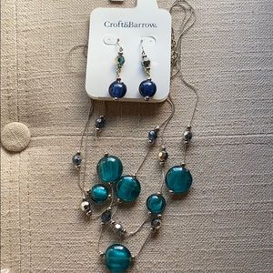Glass Bead Necklace & Earring Set